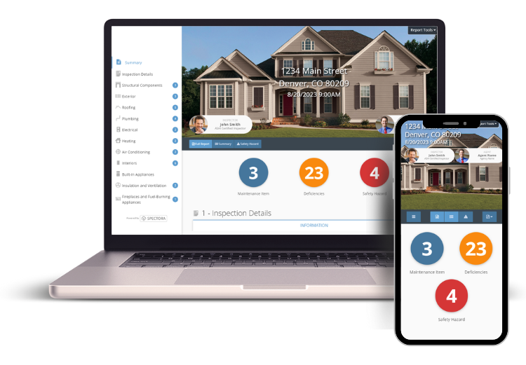 Spectora reports for homebuyers, seller, and agents can be viewed on any device.